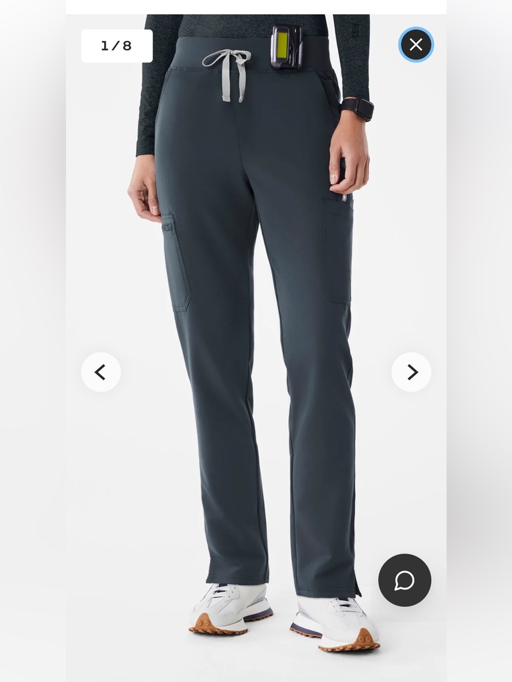 Figs Women's Straight-Leg Scrub Pants in Charcoal
